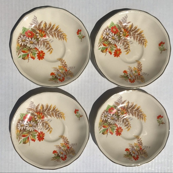 Set Of 8 Alfred Meakin ‘Ferndale’’ 4 Saucers & 4 Dessert/Bread/Pie Plate… - Picture 5 of 11